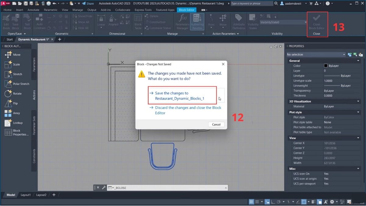 Hướng dẫn từng bước tạo block động trong CAD 5