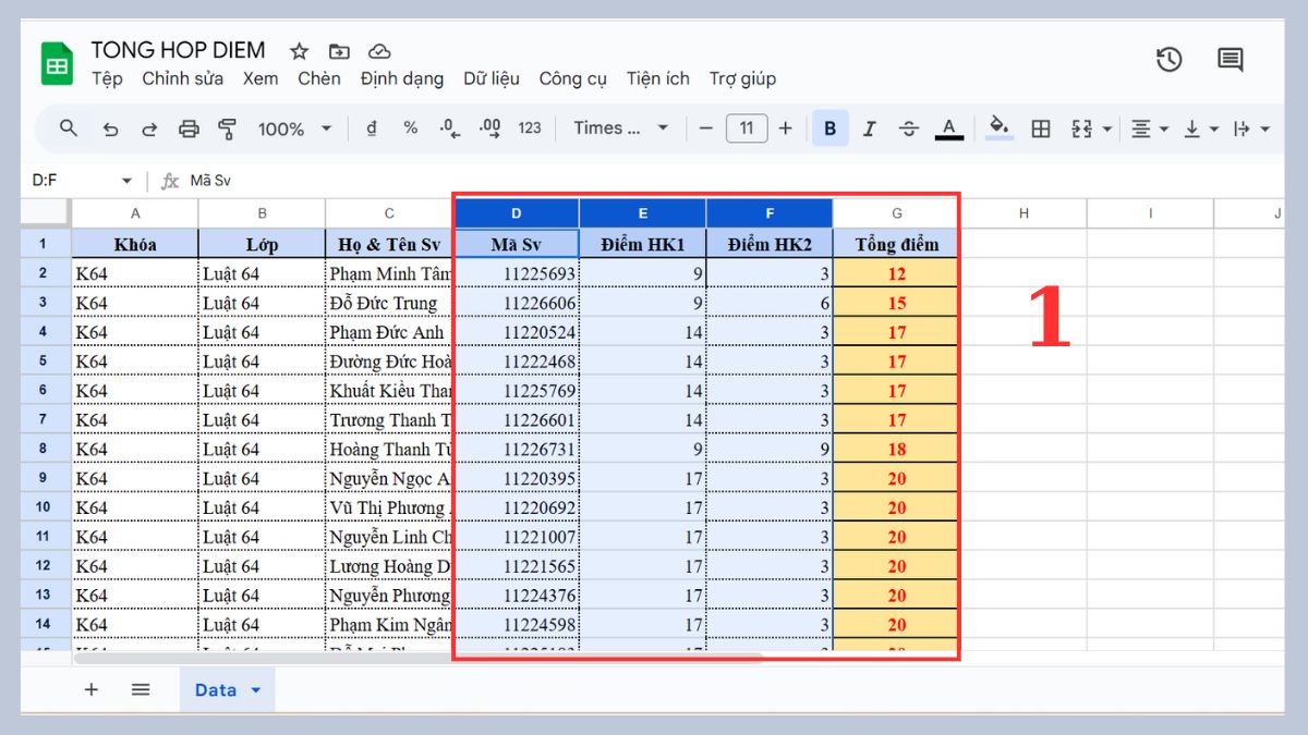 Chi tiết cách tạo dashboard trong Google Sheet 1
