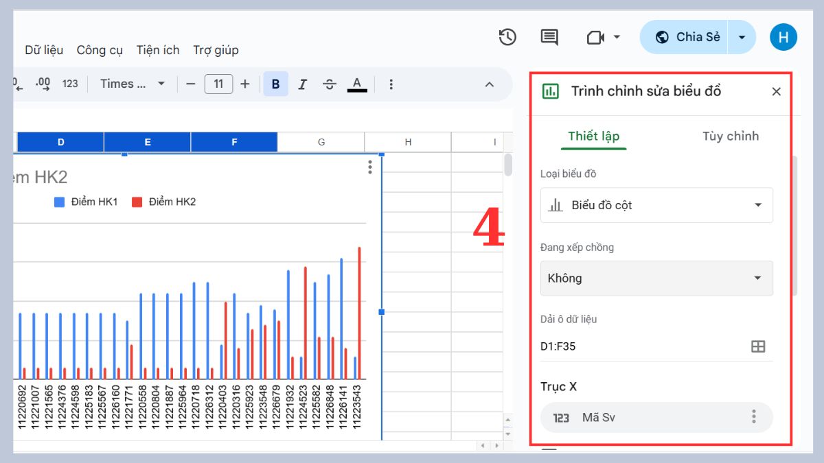 Chi tiết cách tạo dashboard trong Google Sheet 3