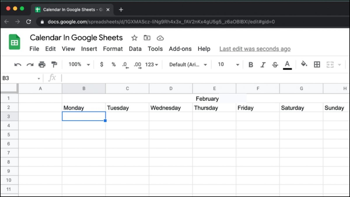 Mẹo làm lịch trên Google Sheets trực quan và đẹp mắt