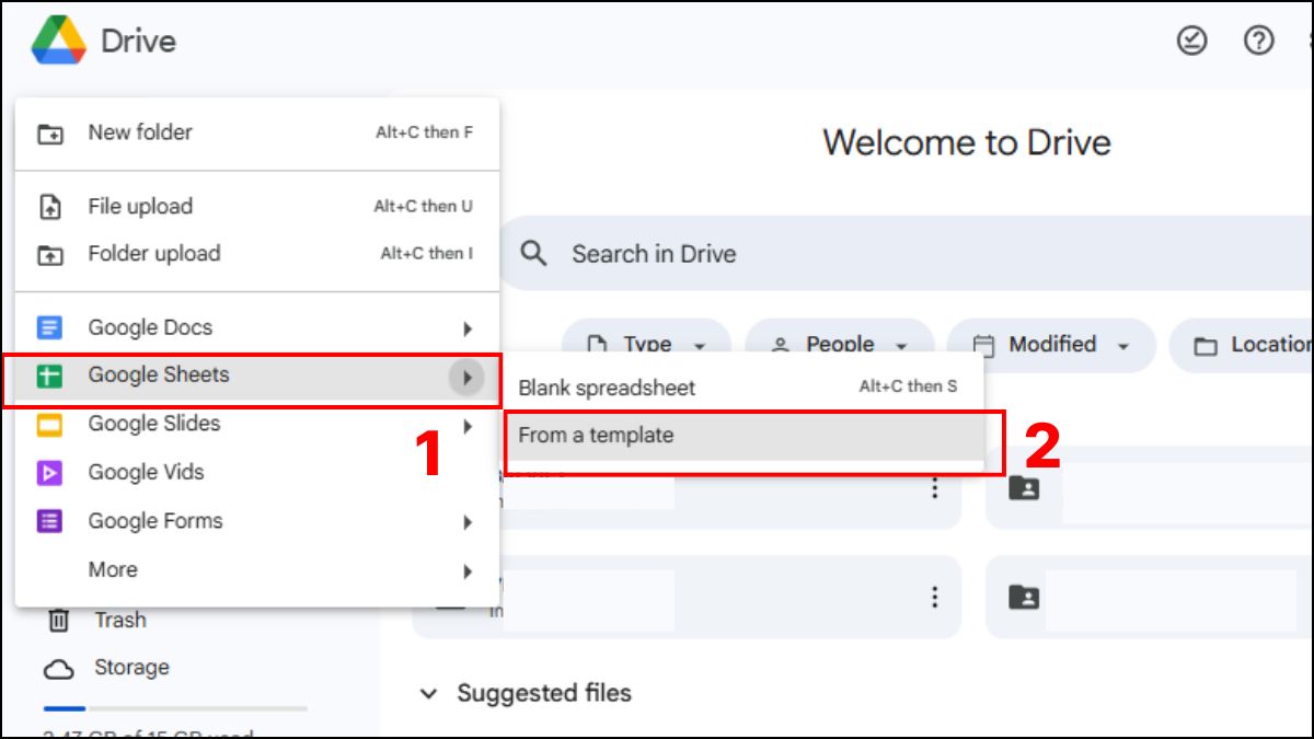 Tạo lịch trong Google Sheets bằng mẫu có sẵn