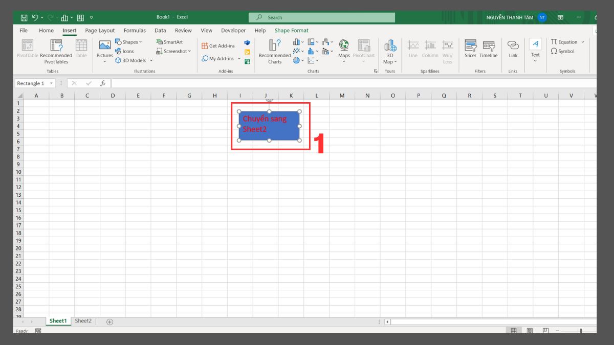 3 cách tạo nút bấm chuyển sheet trong Excel 13