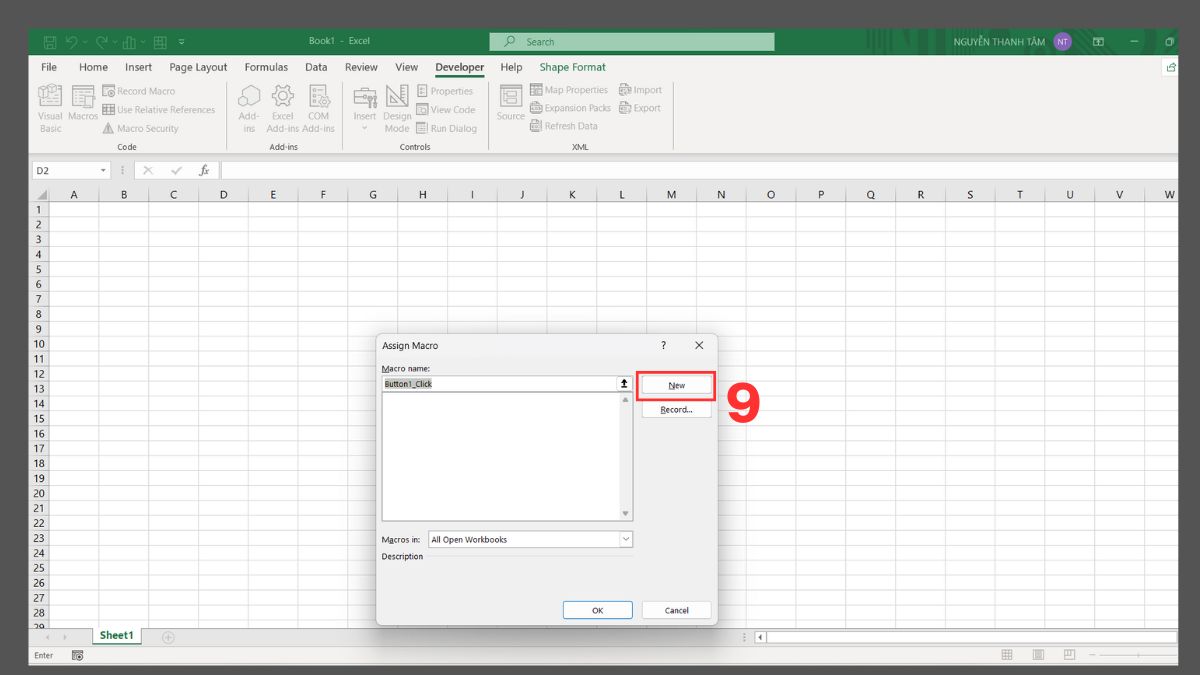 3 cách tạo nút bấm chuyển sheet trong Excel 5