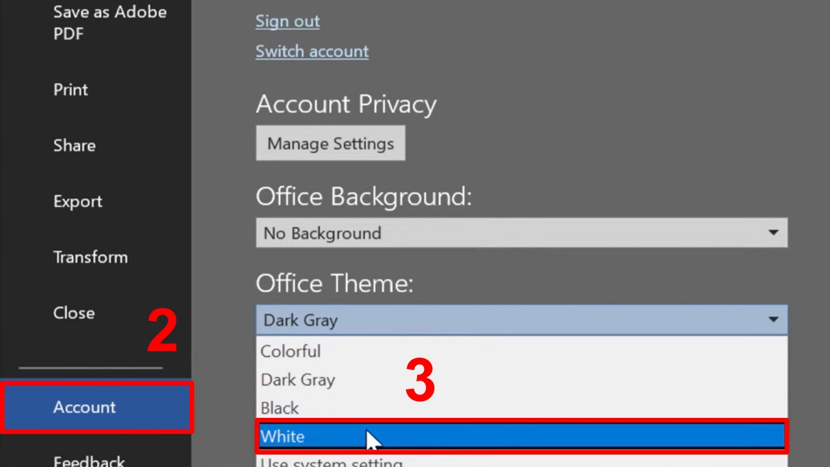 Cách tắt Dark Mode Word cho từng phiên bản 2