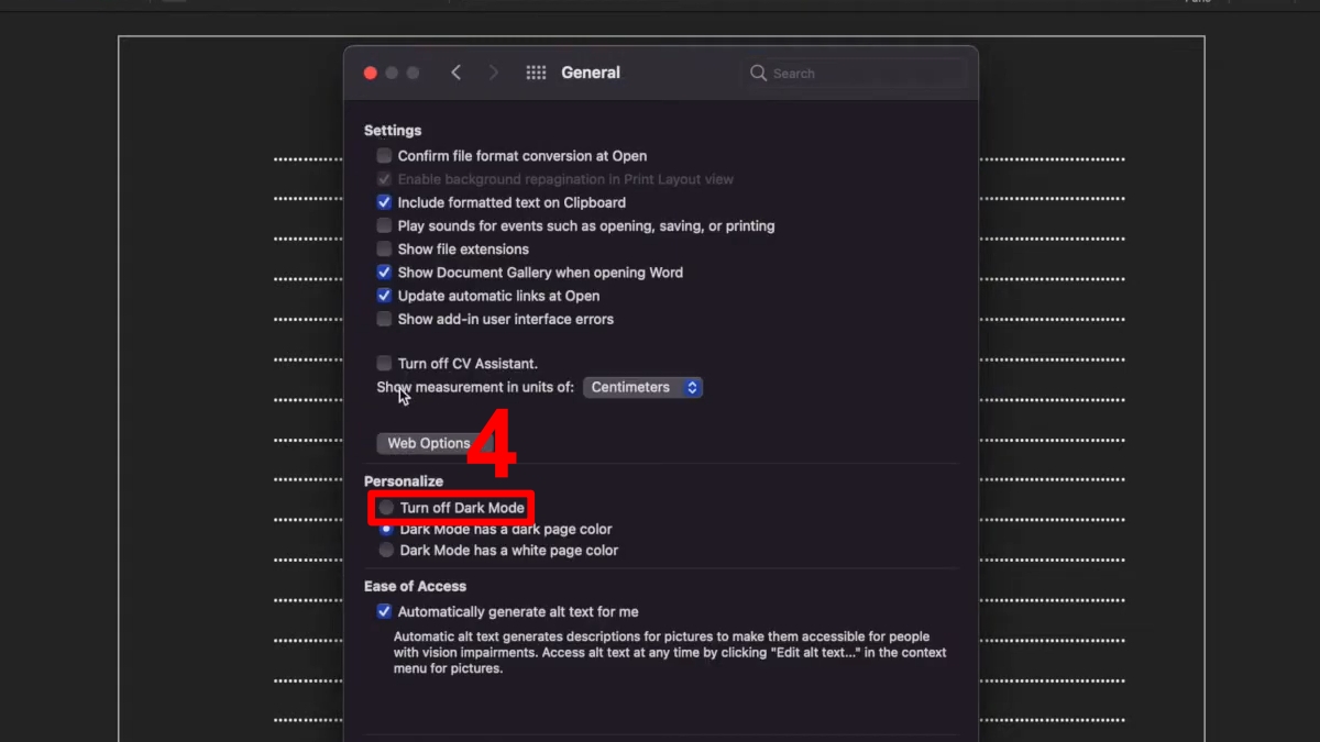 Cách tắt Dark Mode Word cho từng phiên bản 7