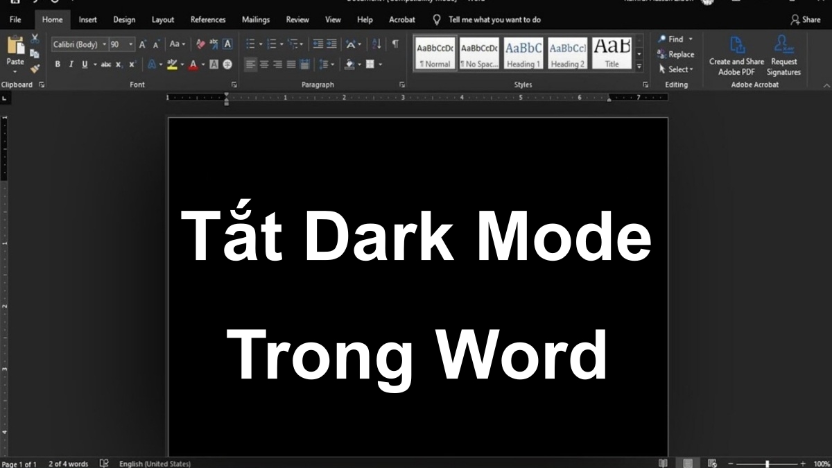 Hướng dẫn tắt Dark Mode Word trên mọi phiên bản dễ thực hiện