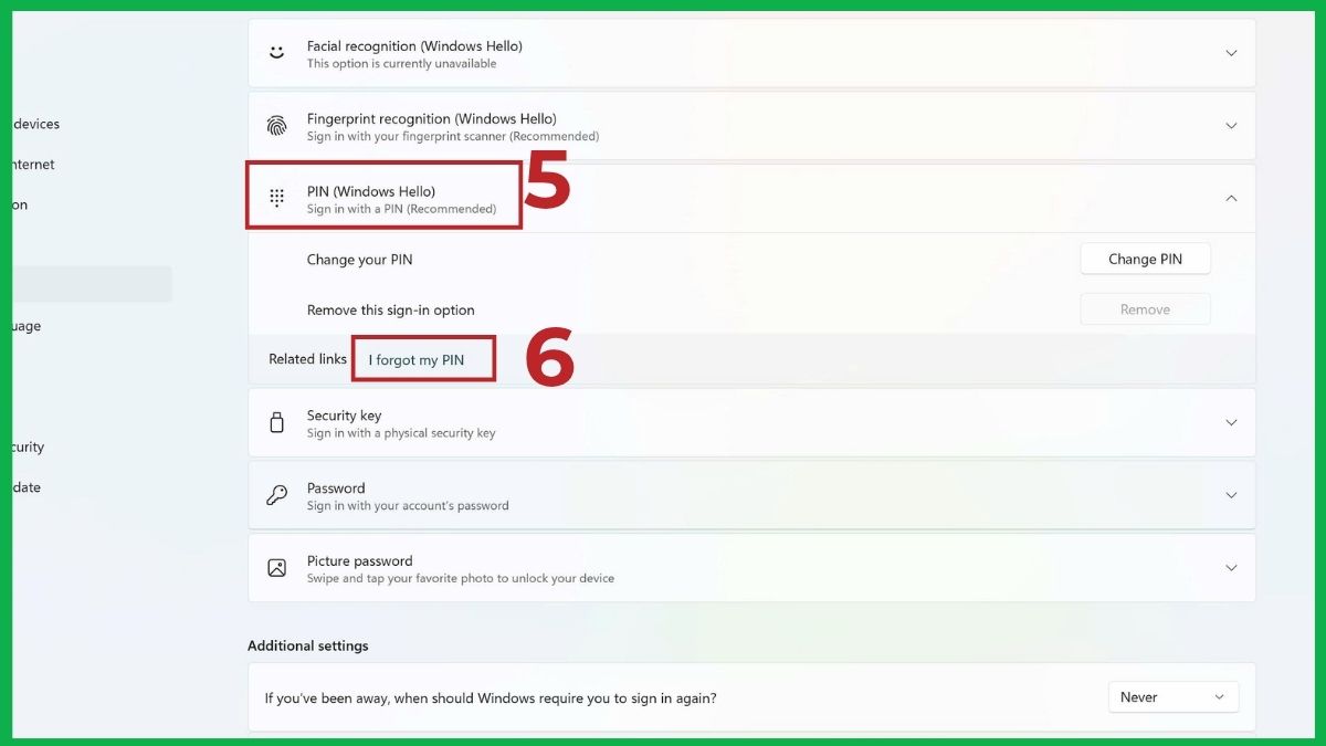 2 cách tắt mã PIN Win 11 có thể bạn chưa biết 9