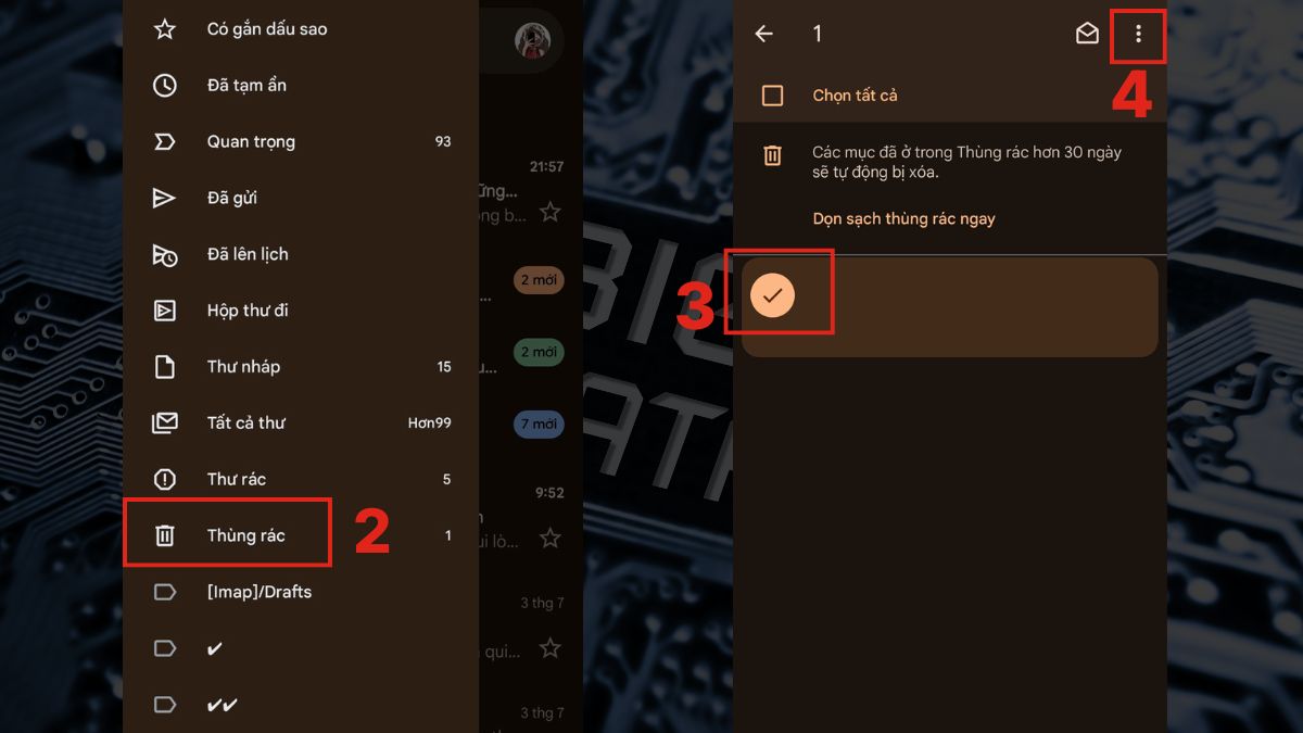 Khôi phục email đã xóa trong thùng rác trên máy tính 5