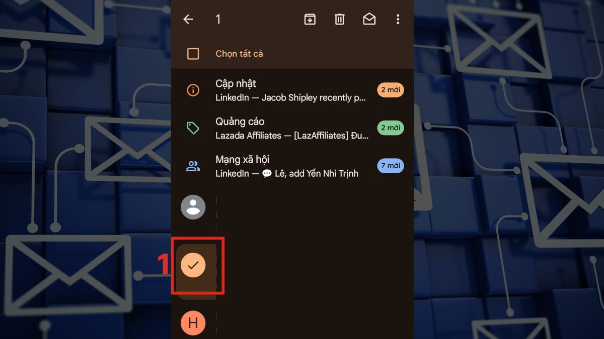 Xóa thư trong tài khoản Gmail trên điện thoại 2