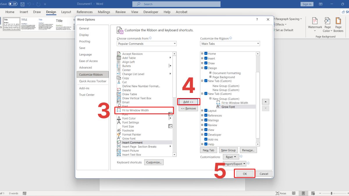 Hướng dẫn tùy chỉnh cơ bản thanh Ribbon trong Office 7