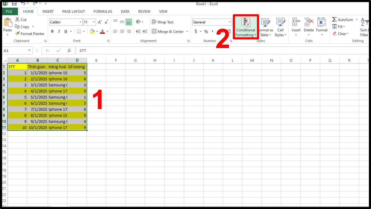 Hướng dẫn cách bỏ tô màu xen kẽ trong Excel 1