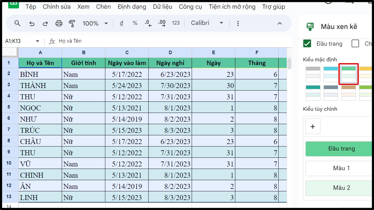 Một số lỗi thường gặp khi tô màu xen kẽ trong Excel