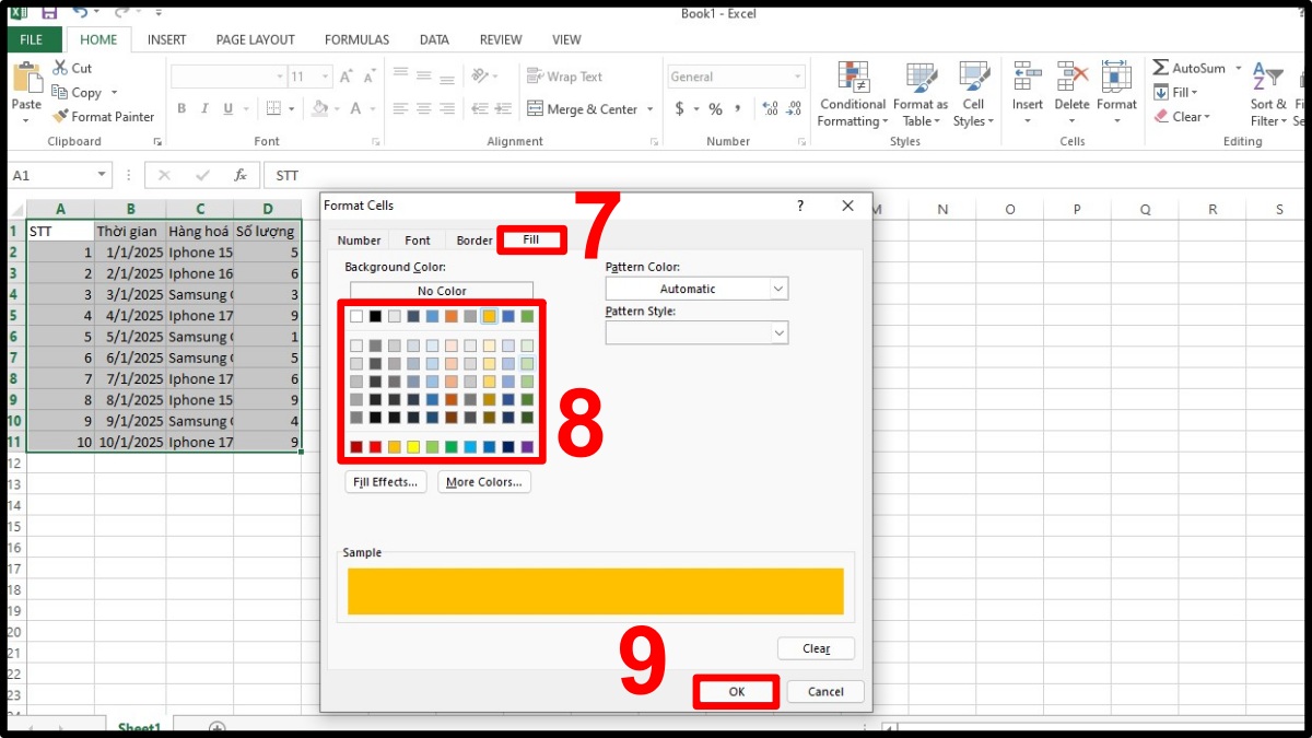 Cách tô màu xen kẽ trong Excel bằng Conditional Formatting 4