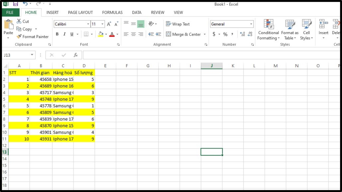 Cách tô màu xen kẽ trong Excel bằng Conditional Formatting 5