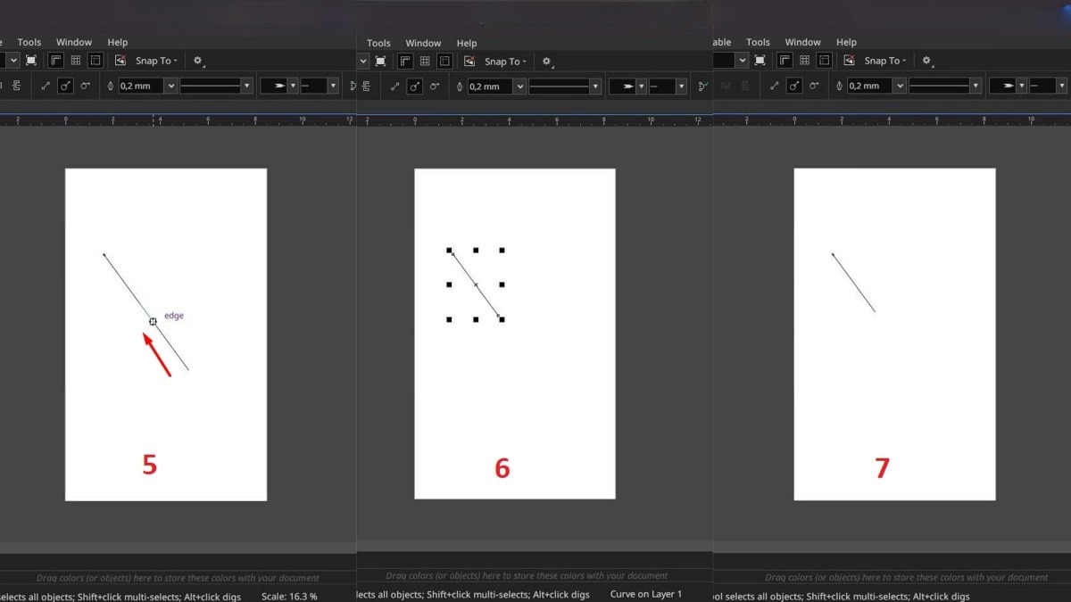 Chi tiết các bước thực hành vẽ đường thẳng bằng CorelDRAW 3