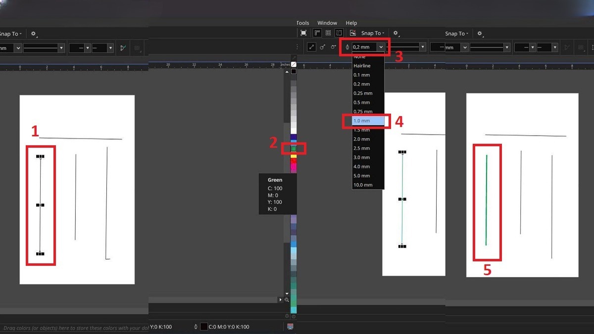 Hướng dẫn tùy chỉnh đường thẳng đã vẽ trong Corel 1
