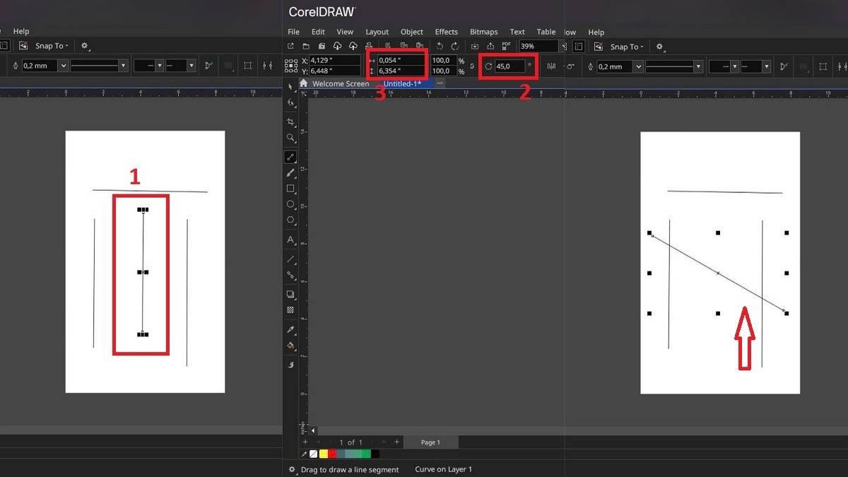 Hướng dẫn tùy chỉnh đường thẳng đã vẽ trong Corel 2