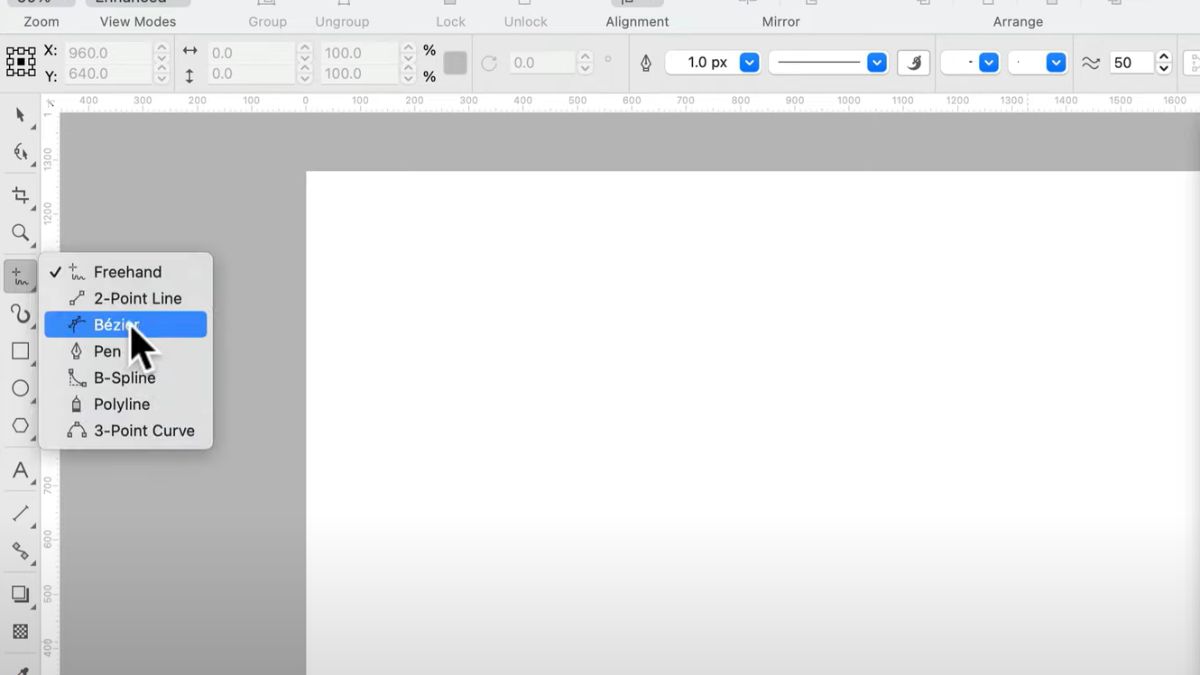 4 công cụ vẽ đường cong trong Corel 5