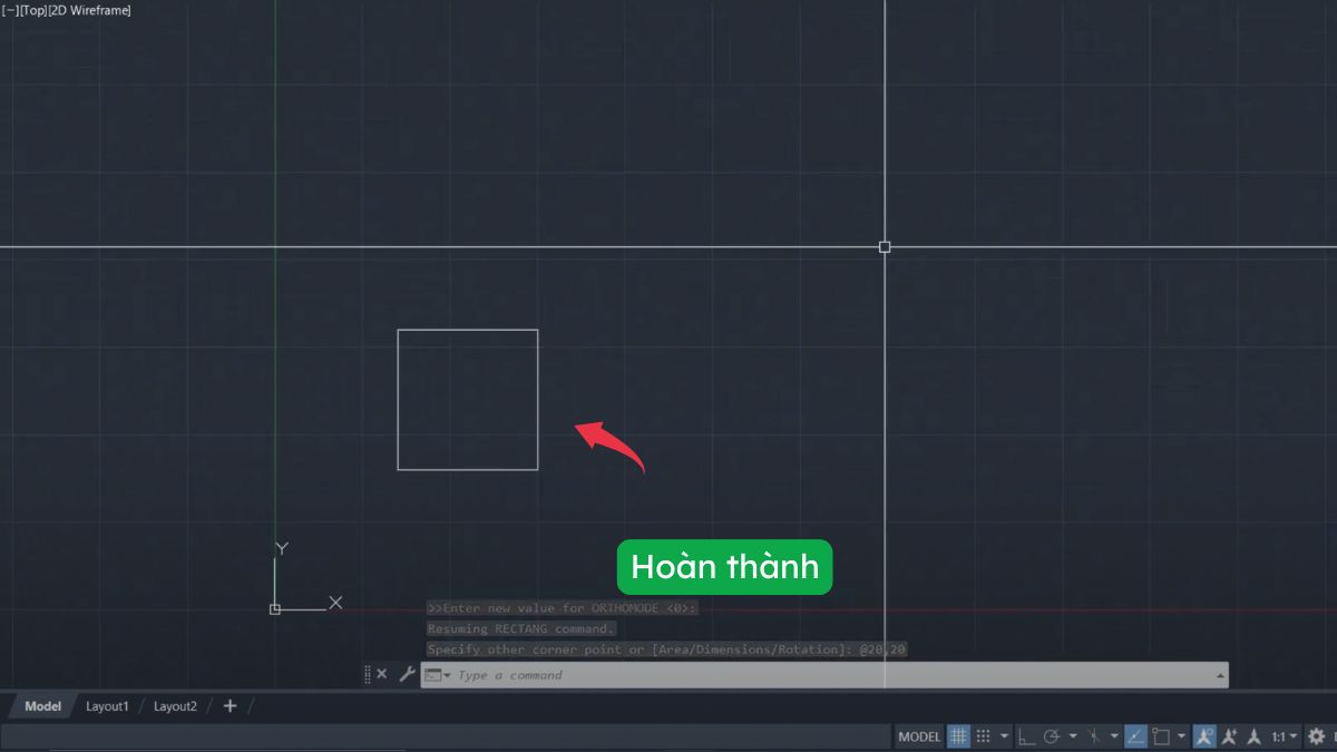 2 cách vẽ hình vuông trong CAD đơn giản, dễ làm 7