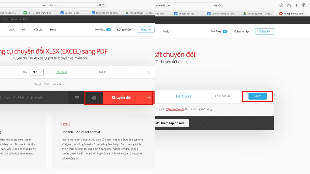 Chuyển file XLSX sang XLS, CSV, PDF trực tuyến 3