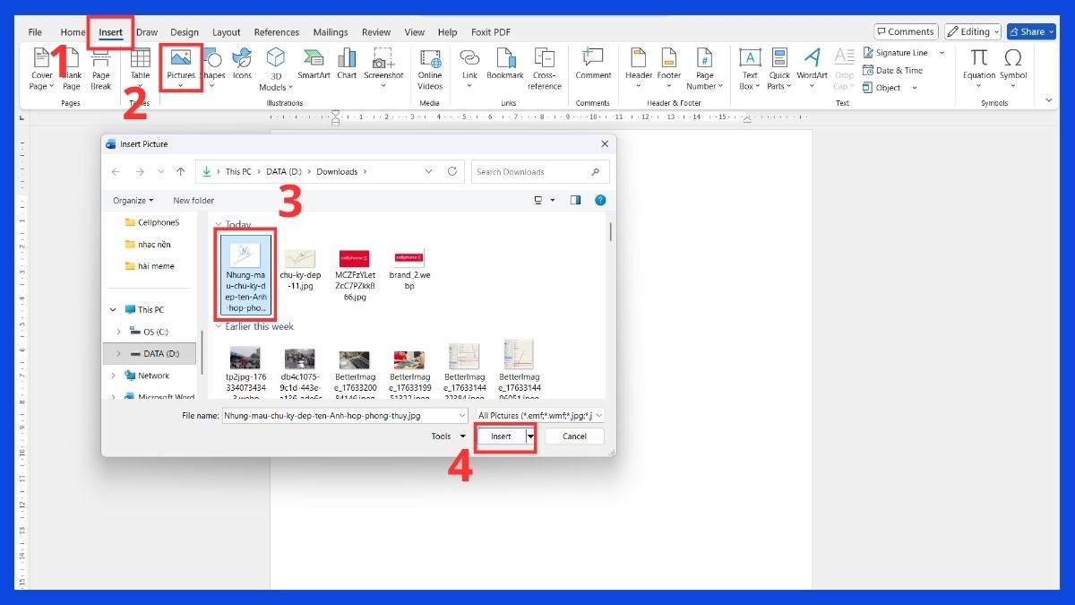 Chi tiết từng bước 3 cách xóa nền chữ ký trong Word 1
