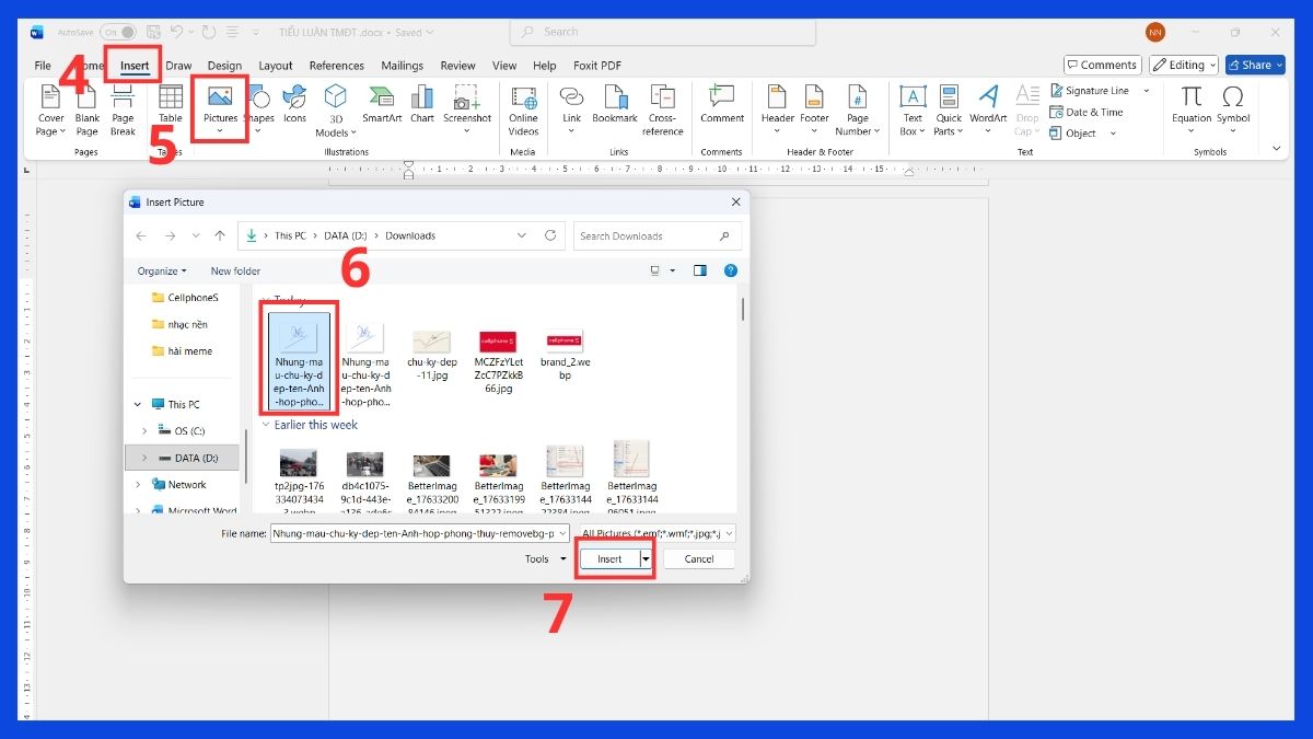 Xóa nền chữ ký bằng công cụ online rồi chèn vào Word 4