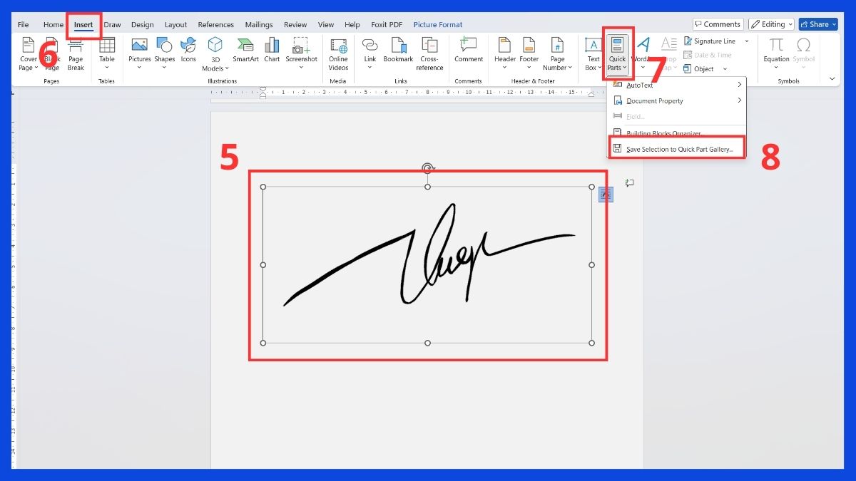 Cách chèn chữ ký vào Word có thể tái sử dụng 2