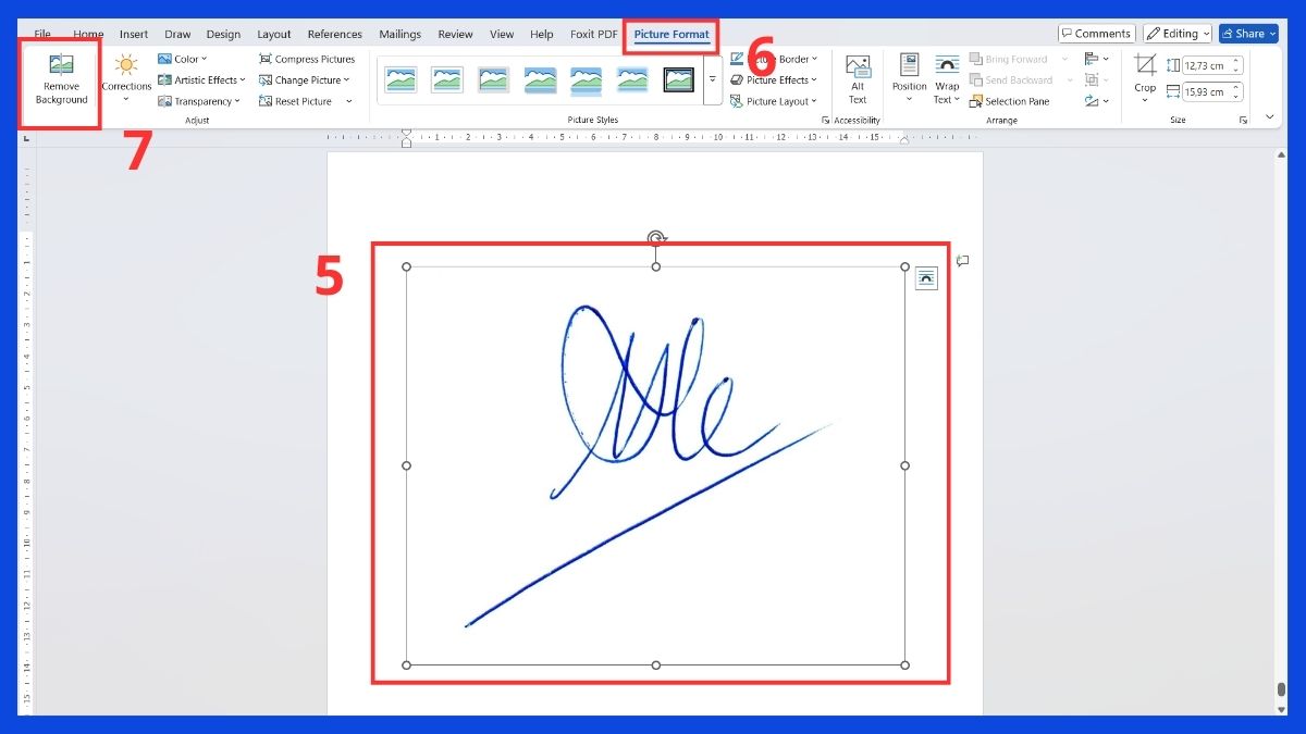 Chi tiết từng bước 3 cách xóa nền chữ ký trong Word 2