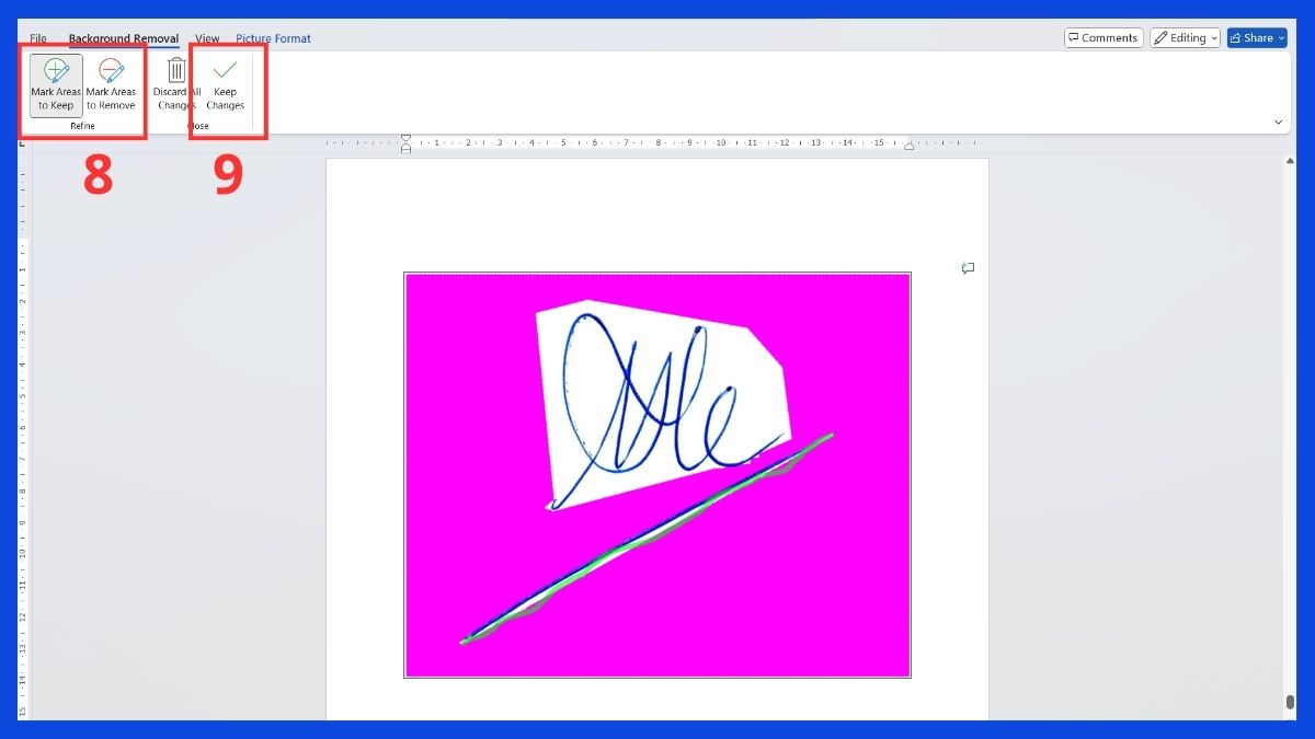 Chi tiết từng bước 3 cách xóa nền chữ ký trong Word 3