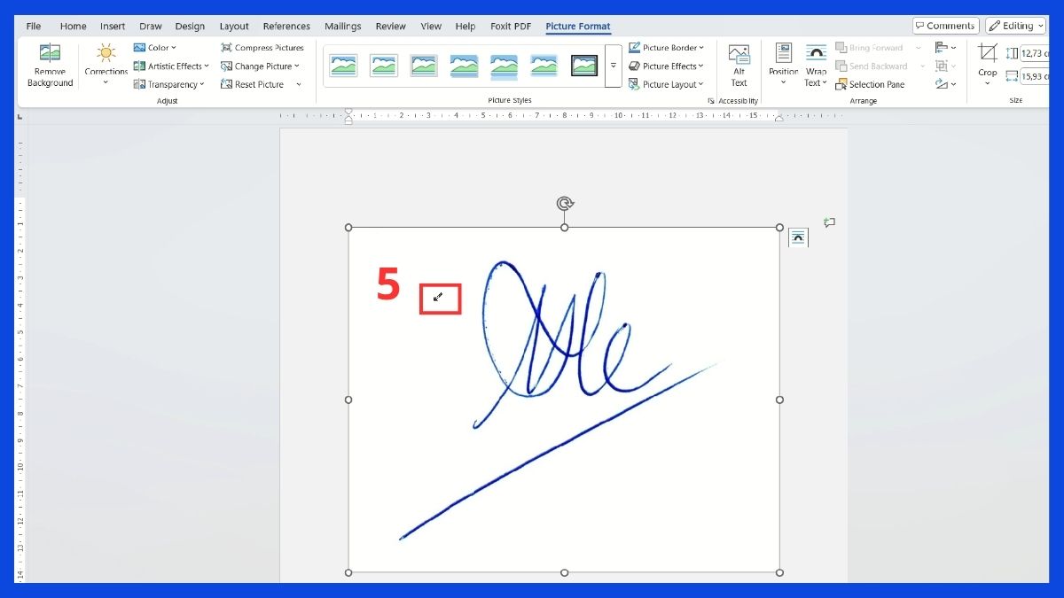 Chi tiết từng bước 3 cách xóa nền chữ ký trong Word 6