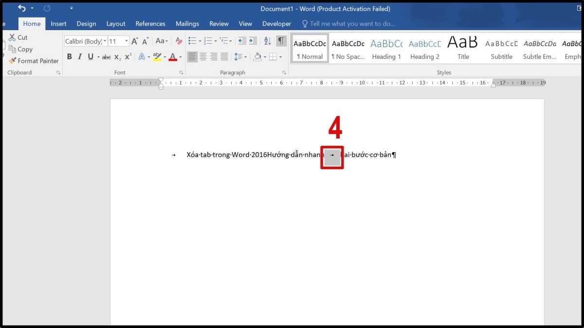 Hướng dẫn xóa ký tự tab ẩn trong văn bản Word 6