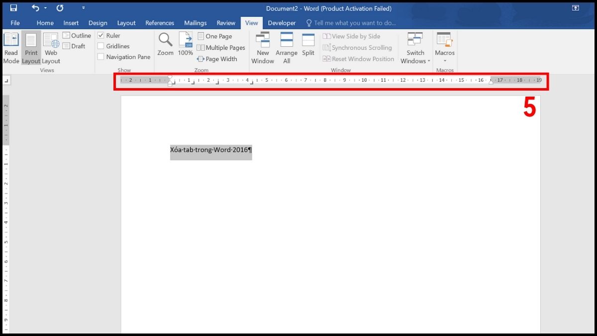 Xóa tab trong Word bằng thước (Ruler) 3