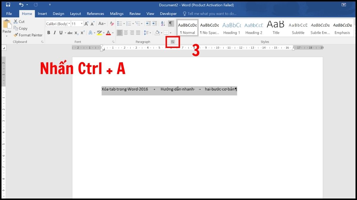 Xóa tất cả tab bằng hộp thoại Tabs 2