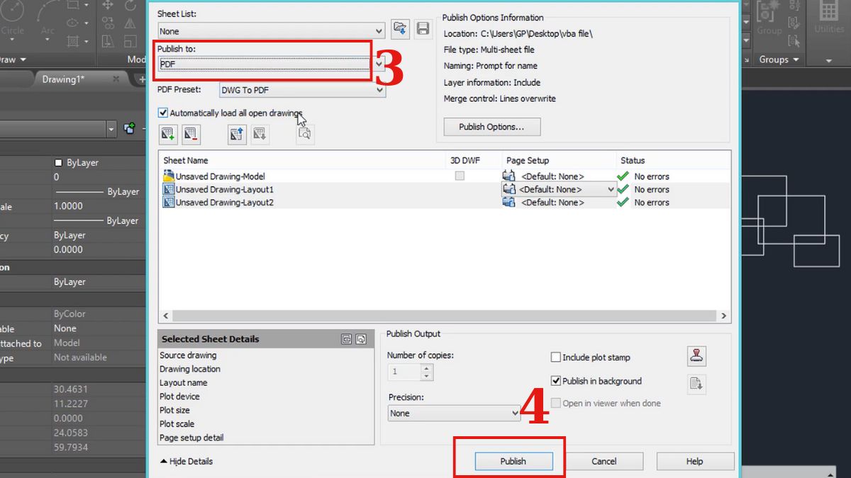 2 cách xuất nhiều layout trong CAD sang PDF 6