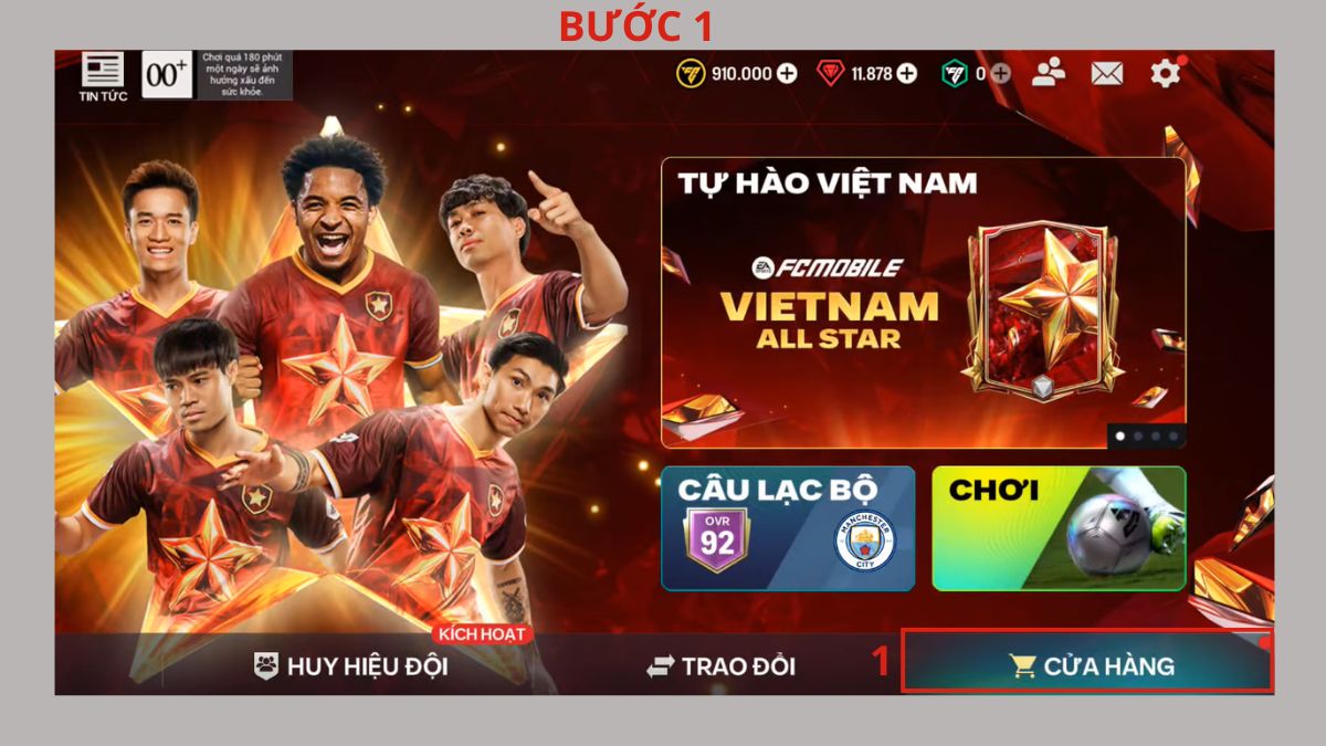 cách Nạp FC Mobile trên Google Play bước 1