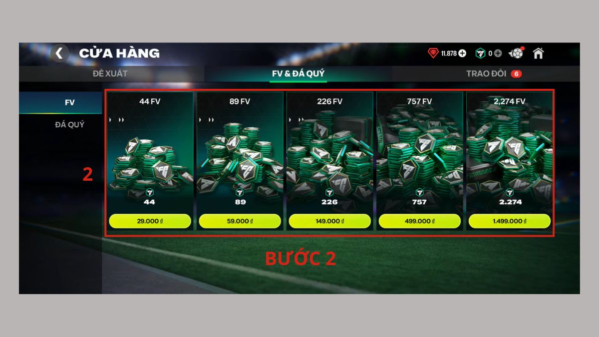cách Nạp FC Mobile trên Google Play bước 2
