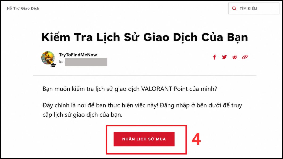 Nạp Valorant và kiểm tra lịch sử giao dịch bước 4