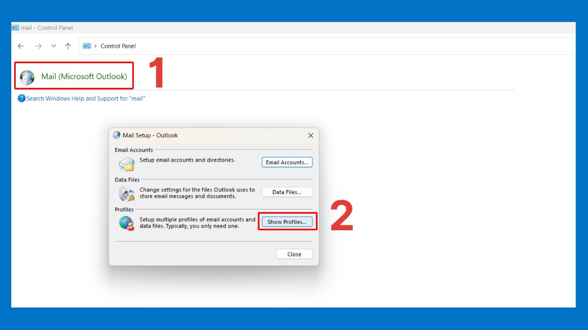 Xác minh hồ sơ Outlook để khắc phục lỗi 0x800ccc0e bước 1