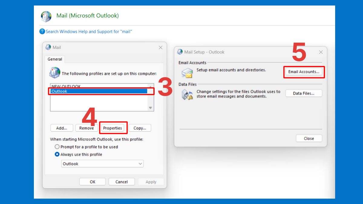 Xác minh hồ sơ Outlook để khắc phục lỗi 0x800ccc0e bước 2