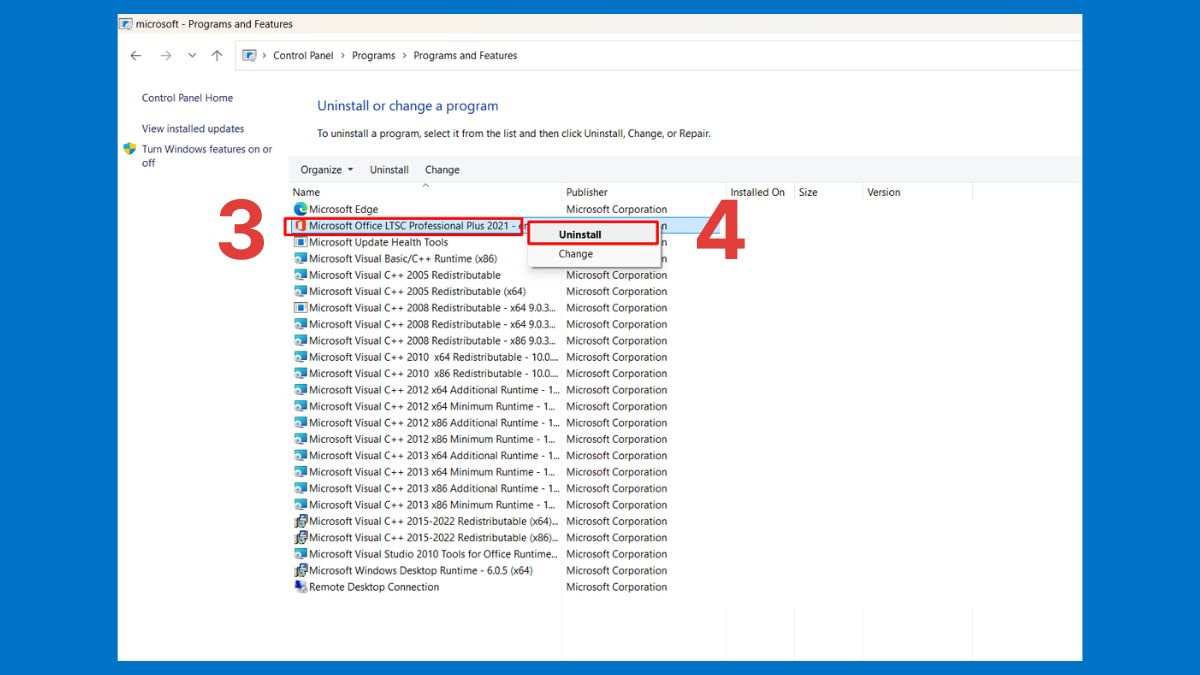 Thực hiện cài đặt lại Outlook để sửa lỗi 0x800ccc0e bước 2