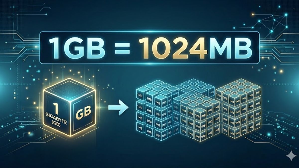 1 GB sẽ bằng 1000 MB