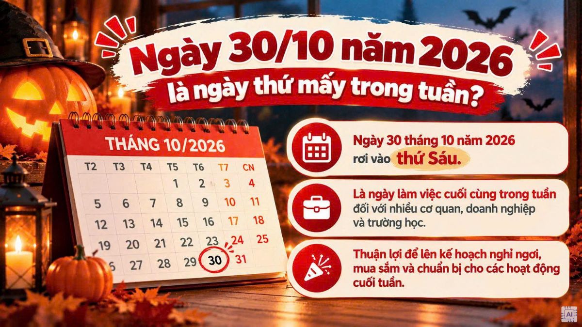 Lịch vạn niên ngày 30 tháng 10