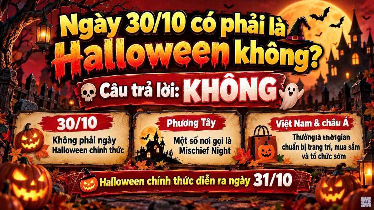Ngày 30 tháng 10 không phải là ngày Halloween