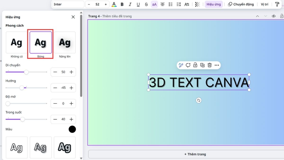 Hướng dẫn tạo 3D Text trong Canva bước 3-2 (Hình minh họa)