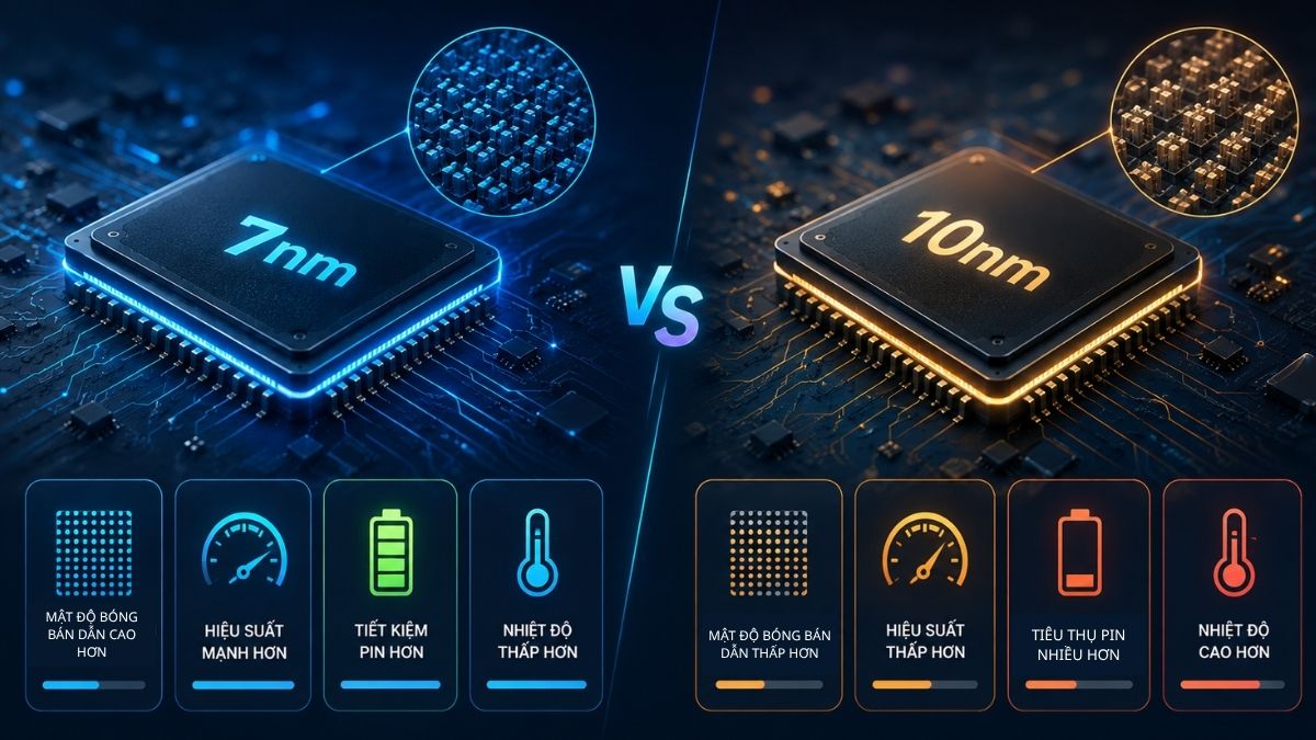 Chip 7nm hoạt động khác gì so với 10nm