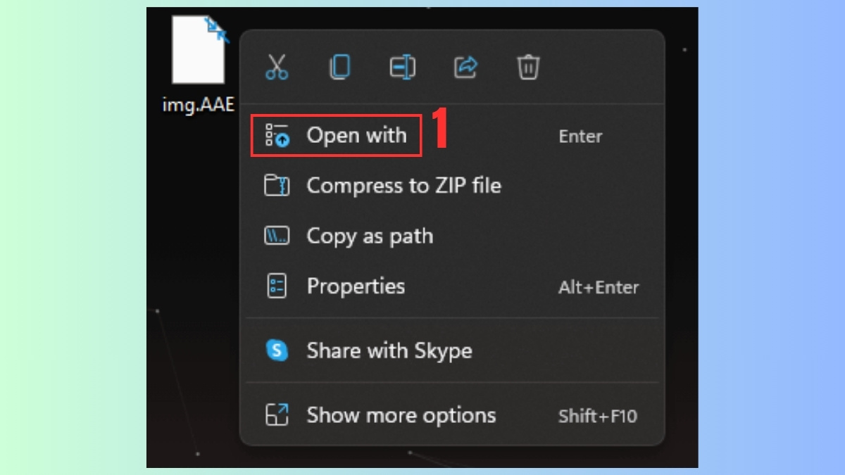 Mở và đọc nội dung file AAE trên Windows bước 2