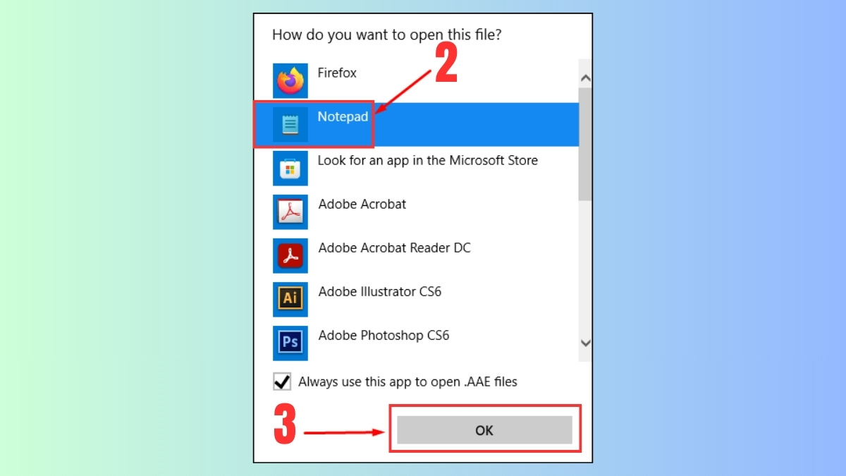 Mở và đọc nội dung file AAE trên Windows bước 3