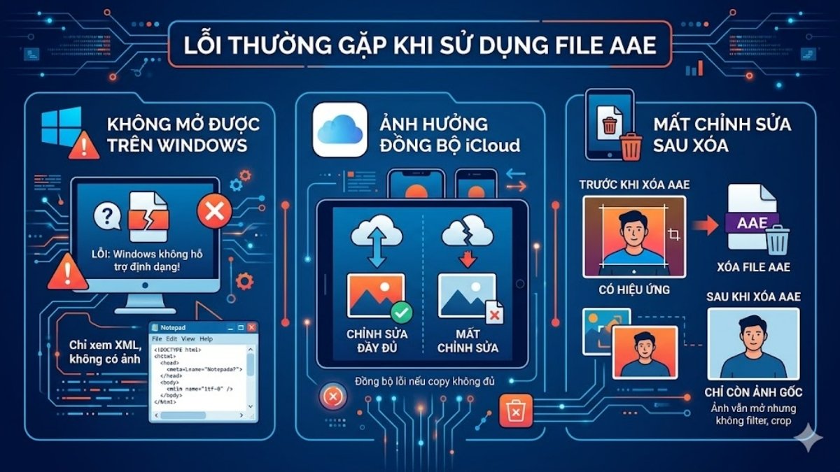 Lỗi thường gặp khi sử dụng file AAE