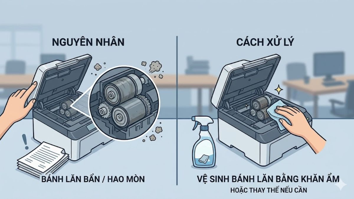 Khay không kéo giấy và cách khắc phục