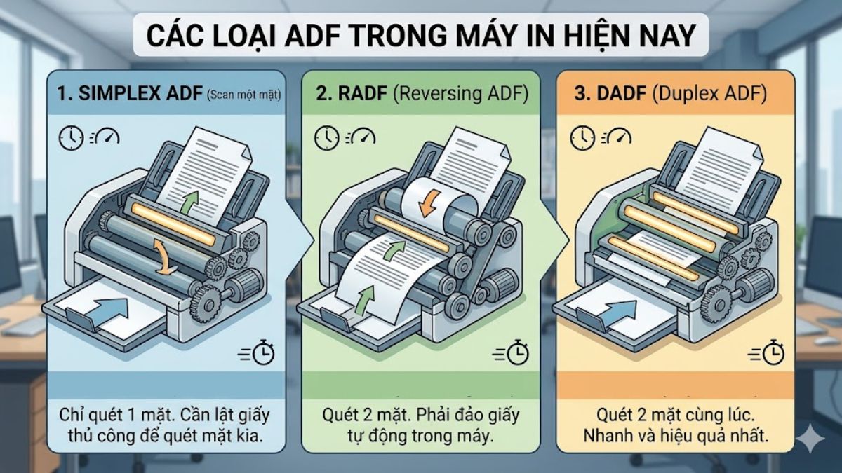 Các loại ADF trong máy in hiện nay